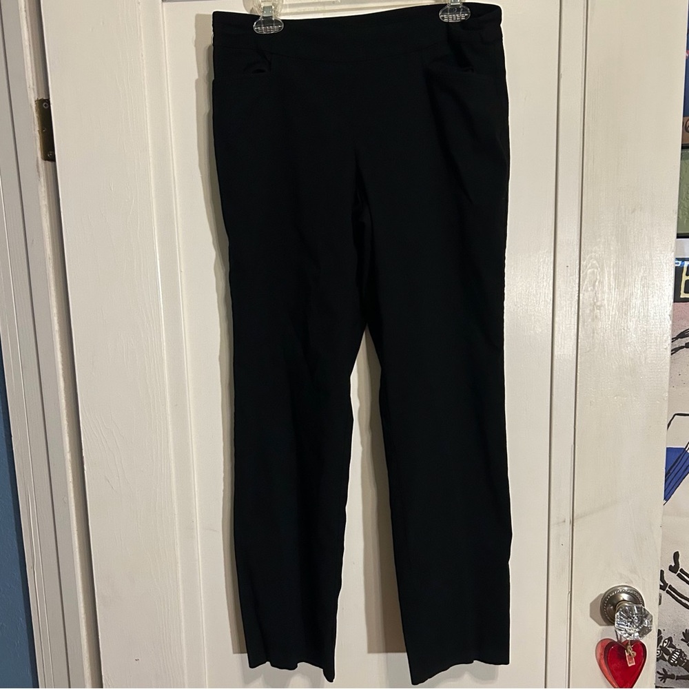 Time and Tru Black Pull-On Straight Leg Ponte Loose Stretch Pants women’s Large